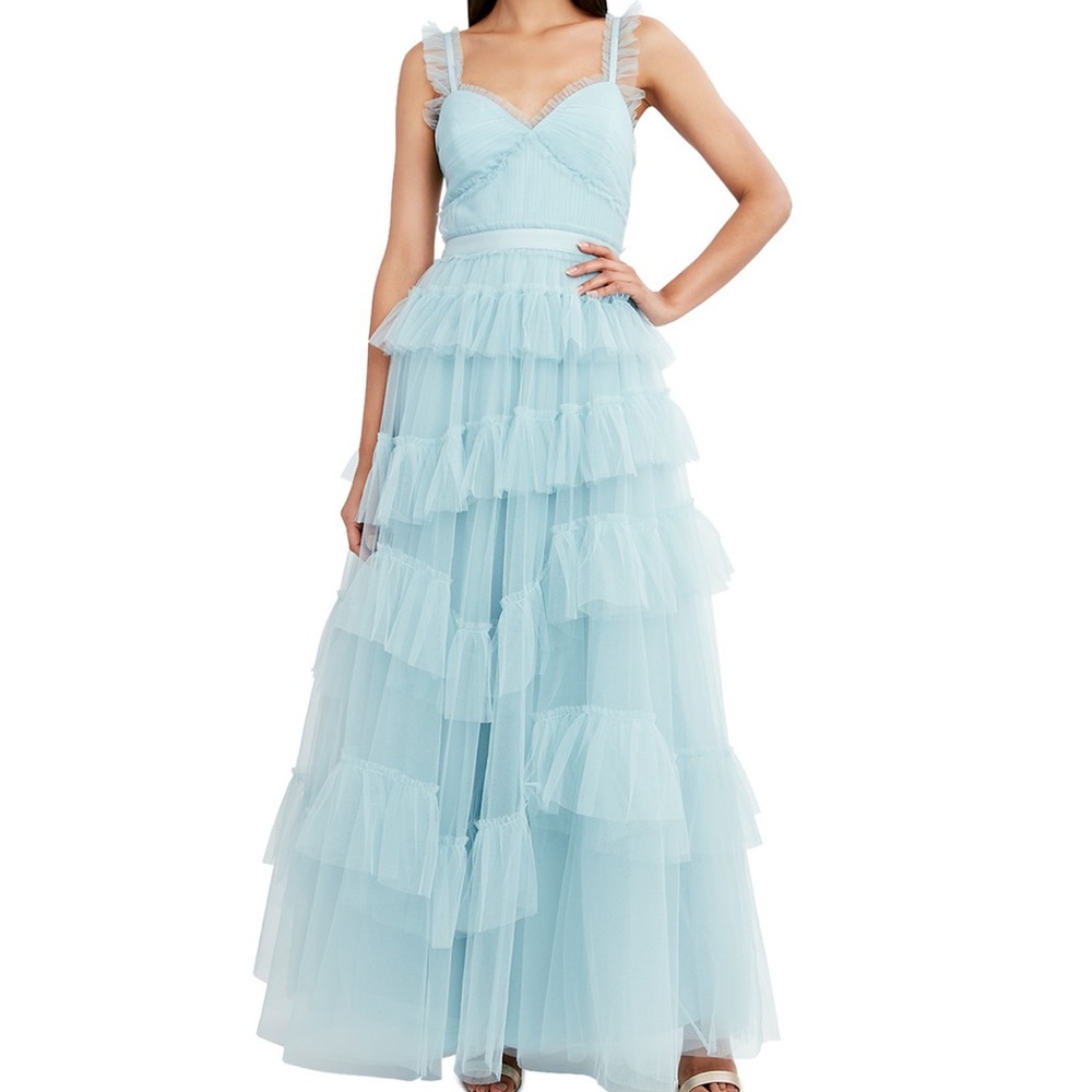 BCBGMAXAZRIA Eve Ruffled Gown